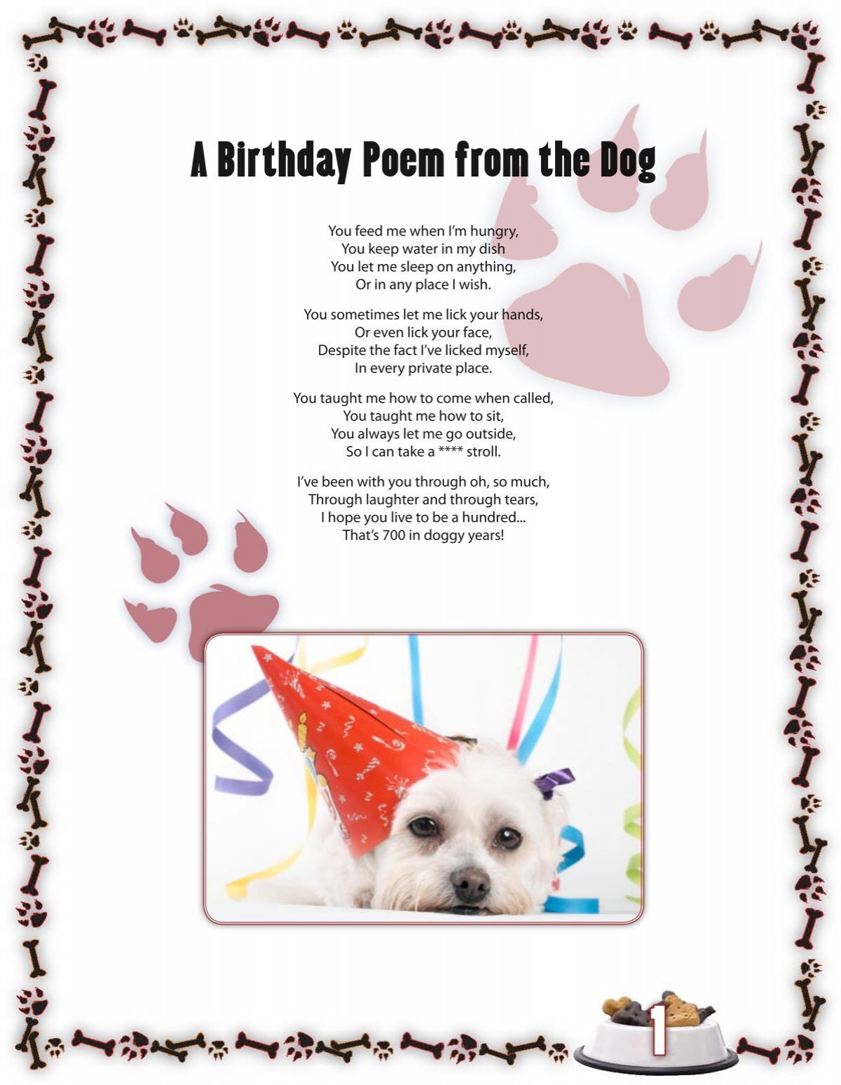 A Birthday Poem From The Dog