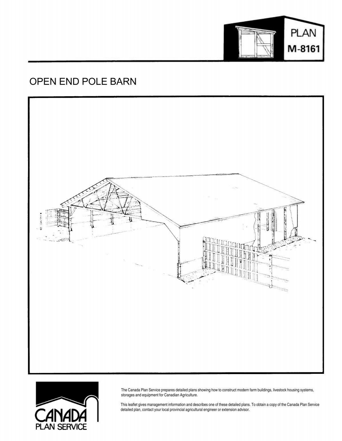 Open End Pole Barn Leaflet (Metric) - Canada Plan Service 