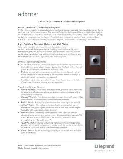 About The Adorne Collection By Legrand Light Switches Dimmers