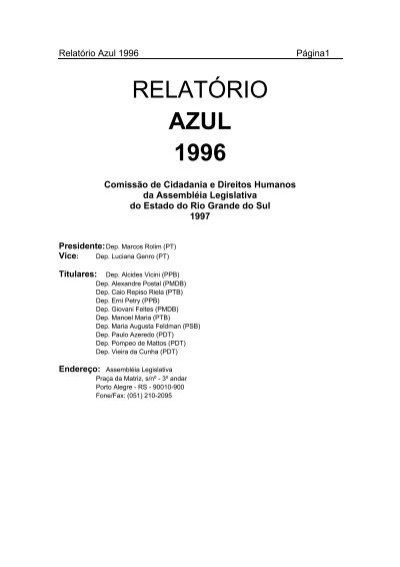 RELATÃ“RIO AZUL 1996 - Marcos Rolim