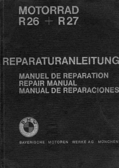 BMW R26 &amp; R27 Repair Manual - klassiekrijden.nu