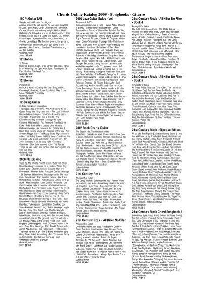 Chords Online Katalog 2009 Songbooks Gitarre