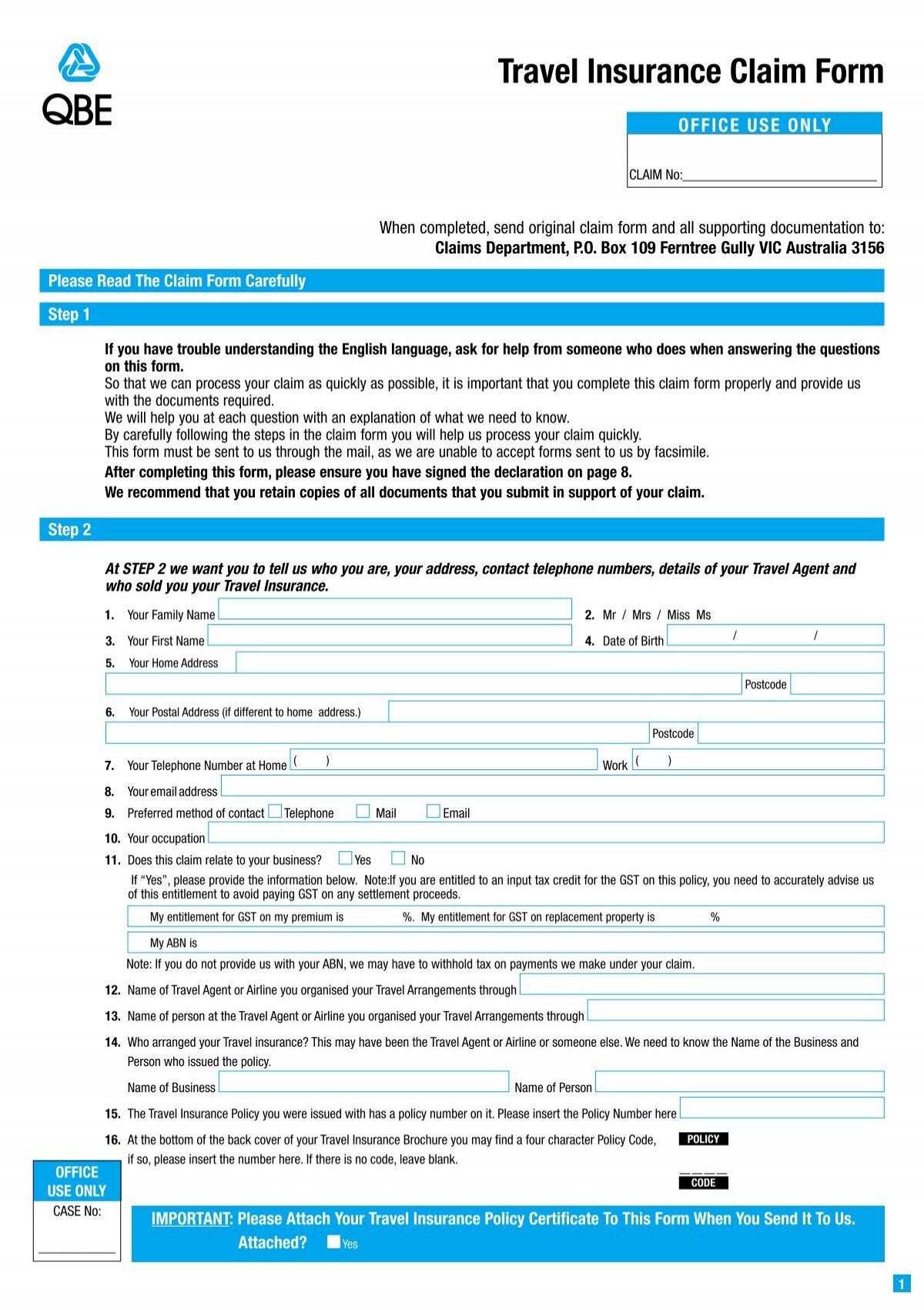 atlas travel insurance claim form