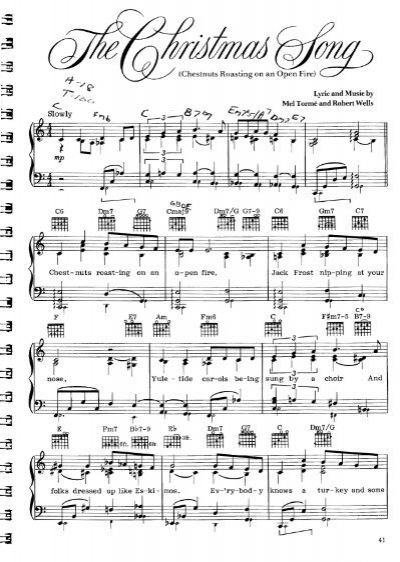 The Christmas Song - Free Piano Sheet Music by WrittenMelodies ...