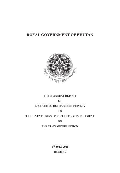 Royal Government Of Bhutan Cabinet Secretariat Of Bhutan