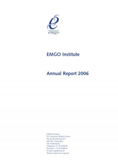 Emgo Institute Annual Report 2006