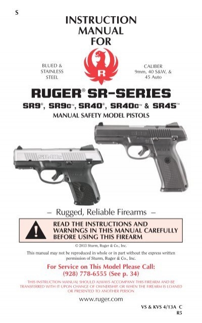 Original 2013 Ruger 10/22 Owner's Manual hard to find! 