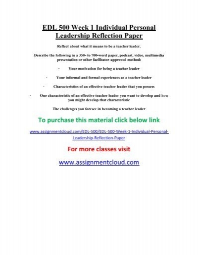 leadership reflection paper