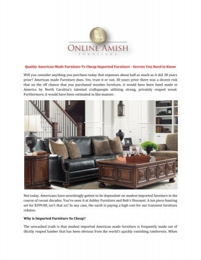 Quality American Made Furniture Vs Cheap Imported Furniture - Secrets ...