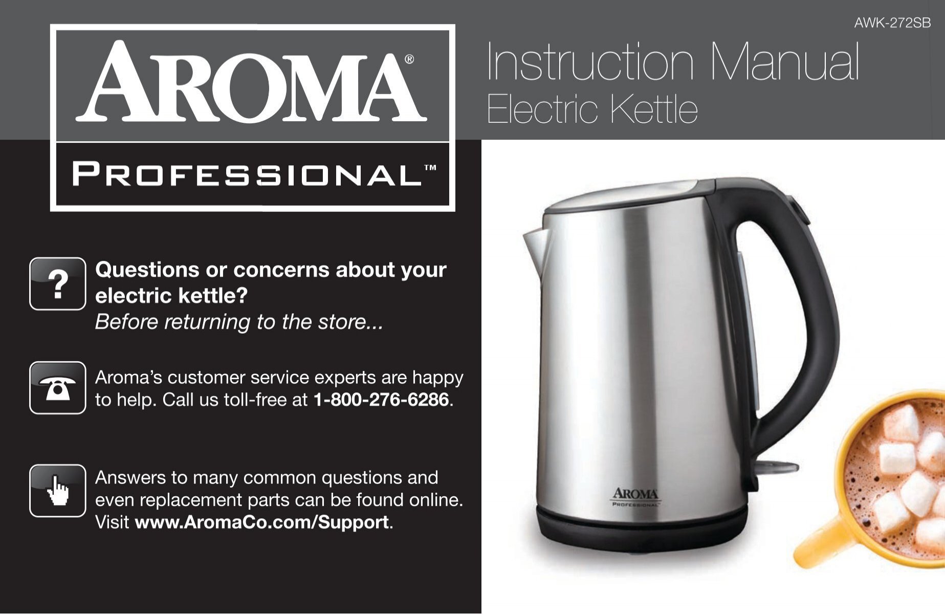 aroma electric kettle 1.7 litre