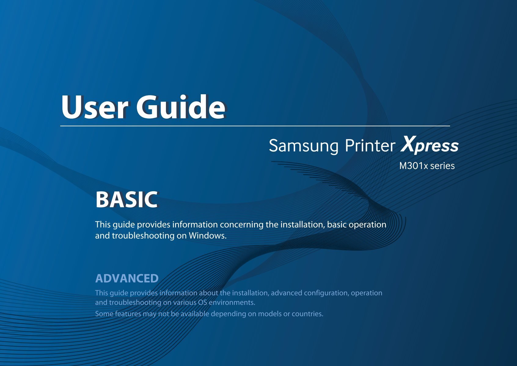 Samsung Printer Xpress M3015dw Sl M3015dw Xaa User Manual English