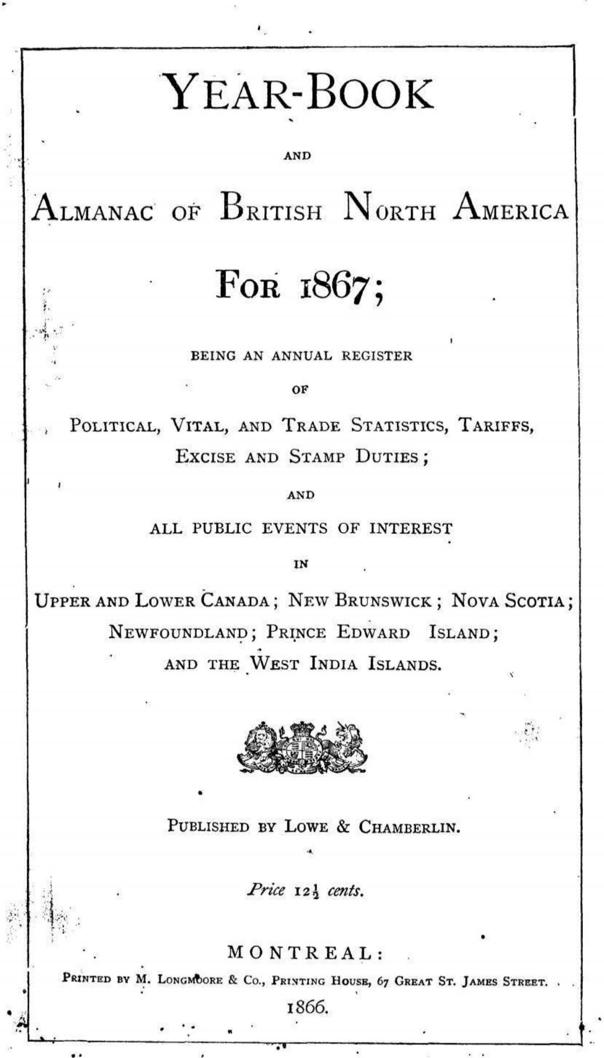 Canada Yearbook - 1867