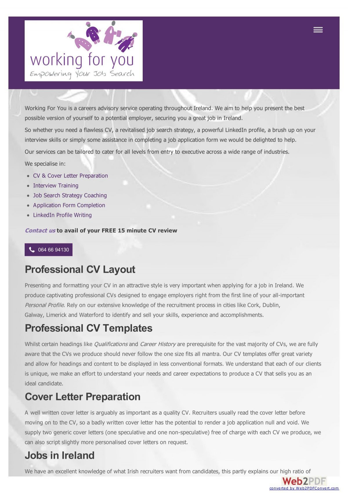 cover letter template ireland