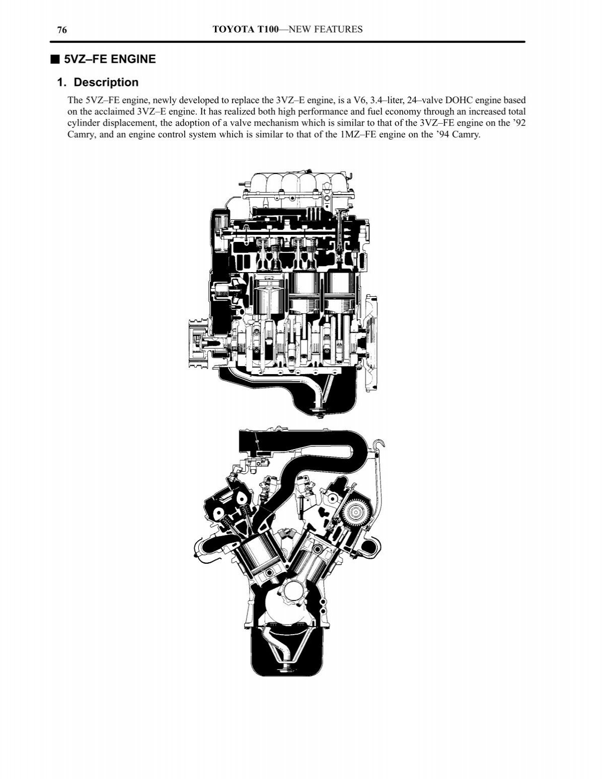 5VZâ€“FE ENGINE 1. Description