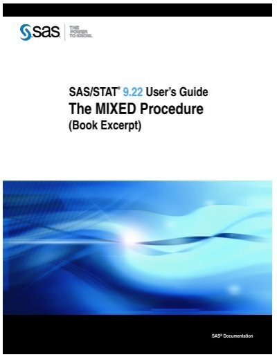 behandle fjols slap af SAS/STAT 922 User's Guide: The MIXED Procedure (Book Excerpt)