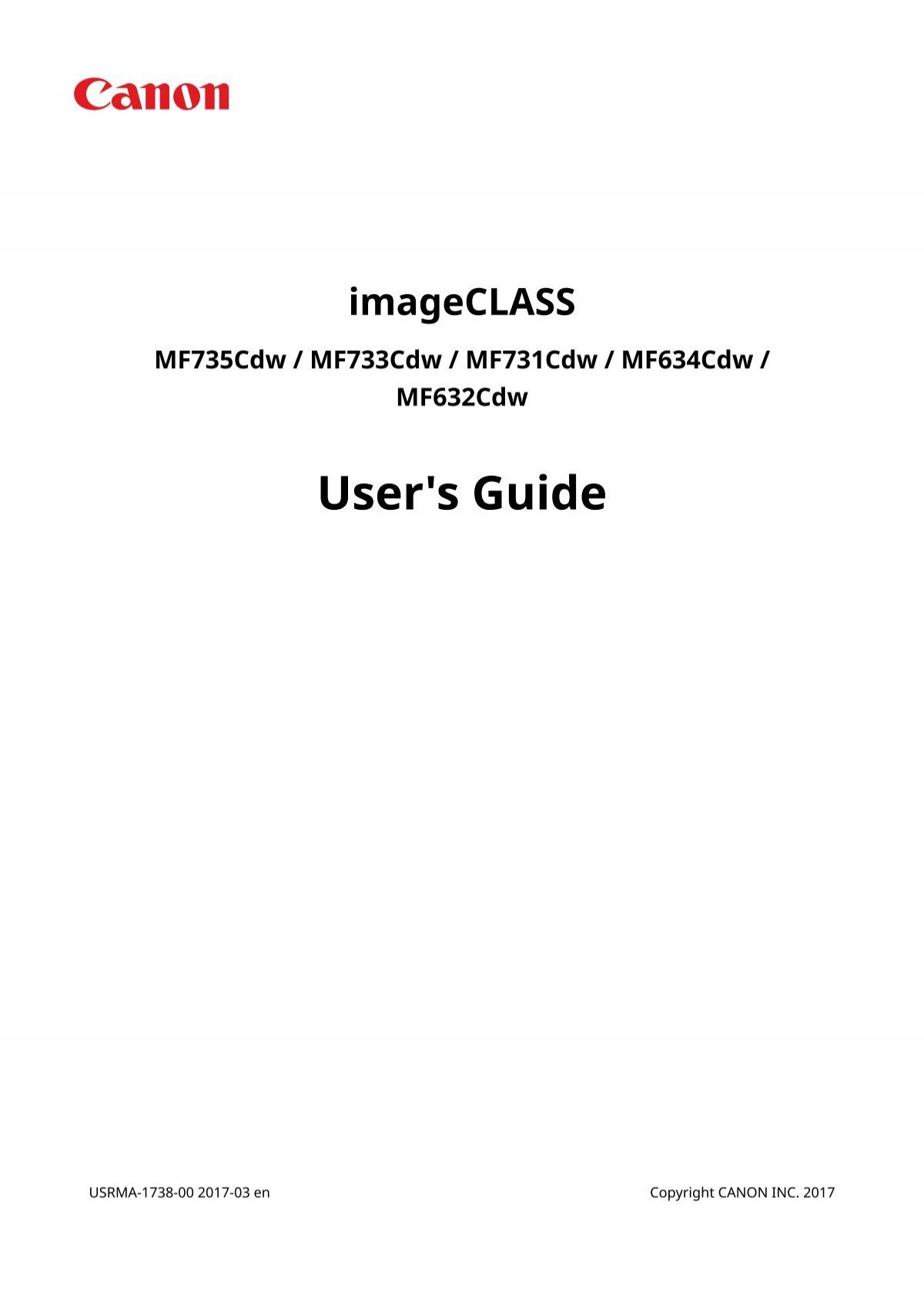 Canon color imageclass mf726cdw user manual pdf