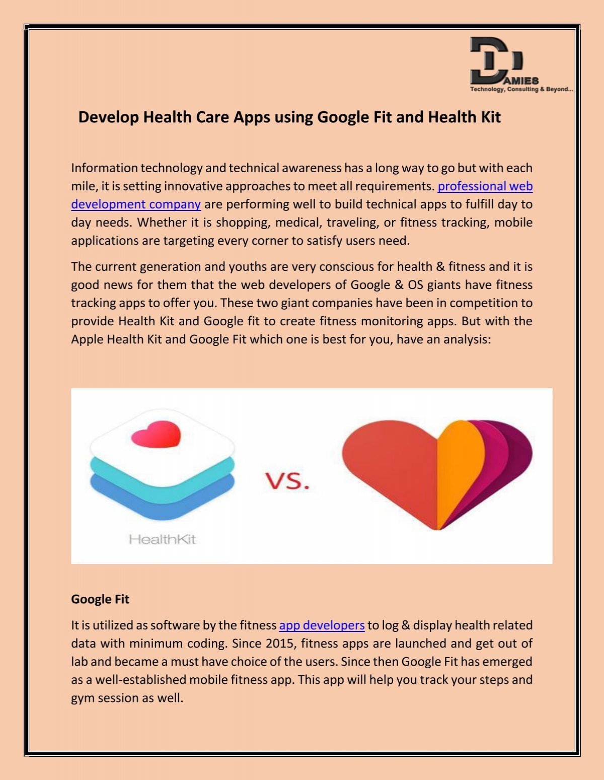 Develop Health Care Apps Using Google Fit And Health Kit