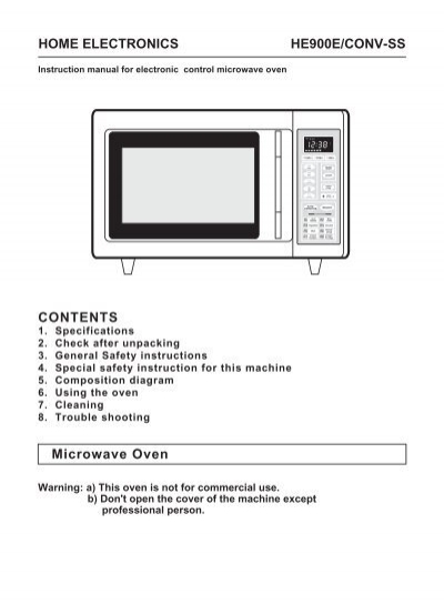 CONTENTS Microwave Oven HOME ELECTRONICS ... - KUP.NET.PL