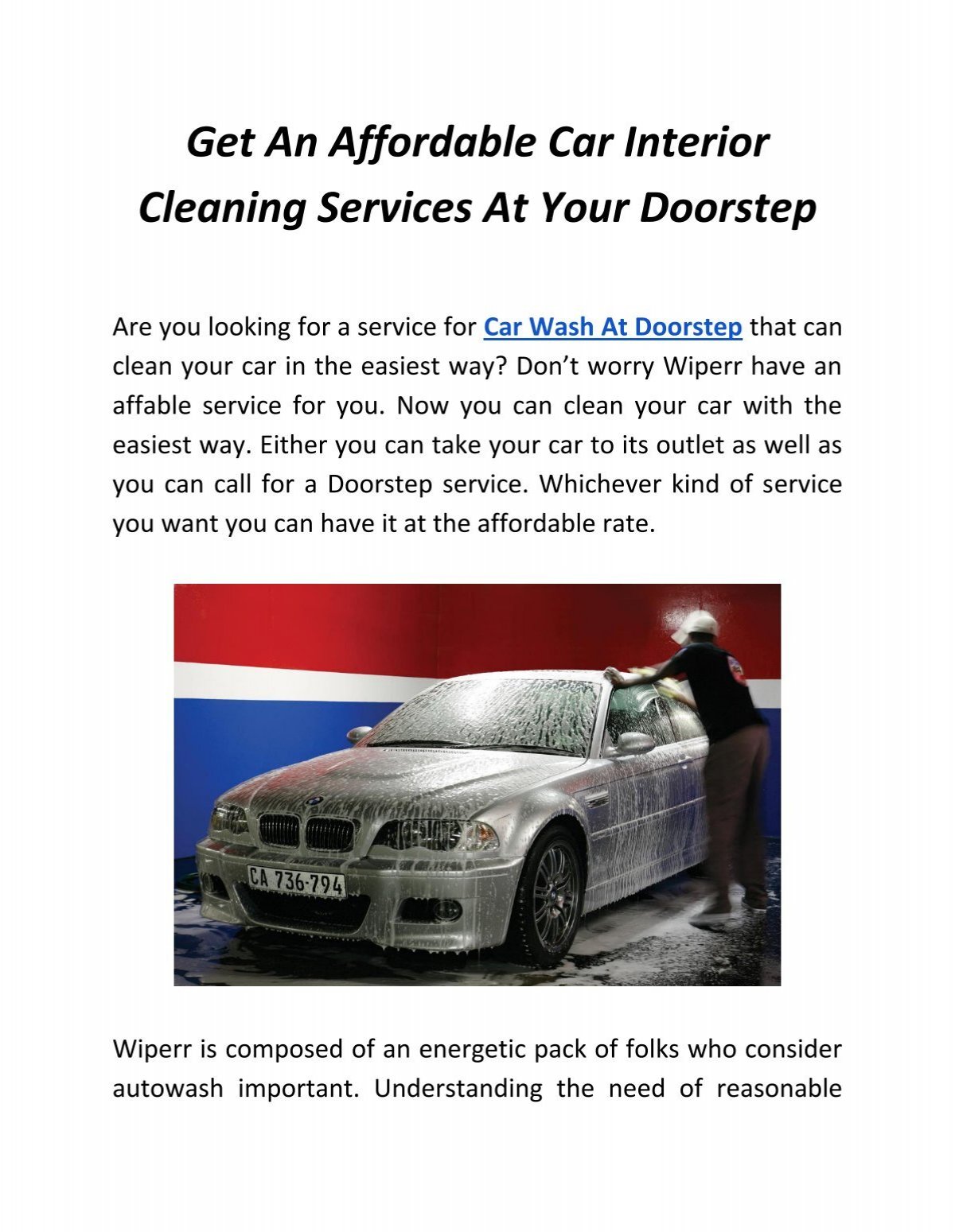 Car Interior Cleaning Services At Your Doorstep