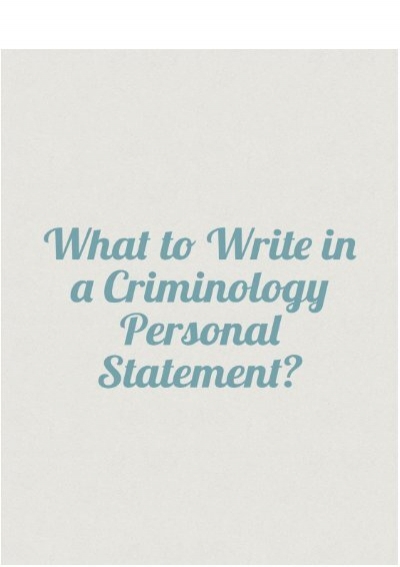 psychology with criminology personal statement