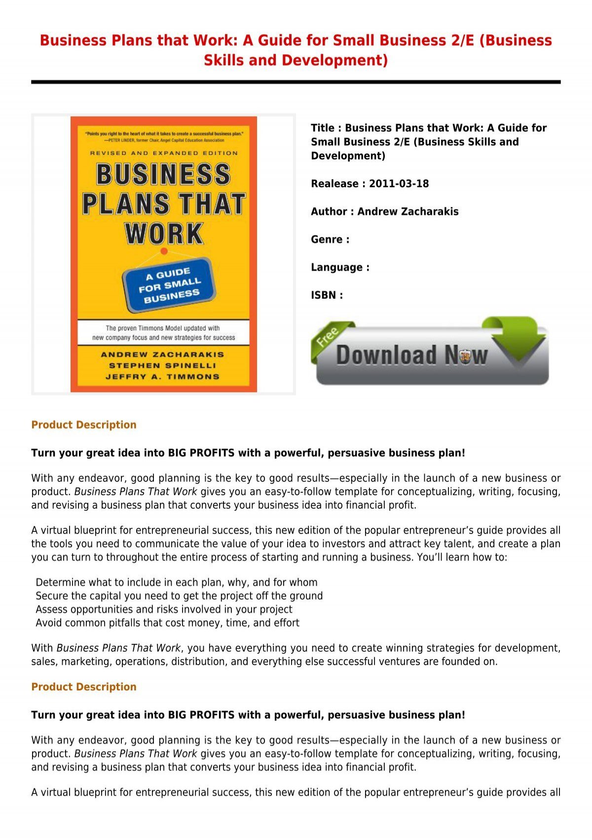 e book business plan pdf