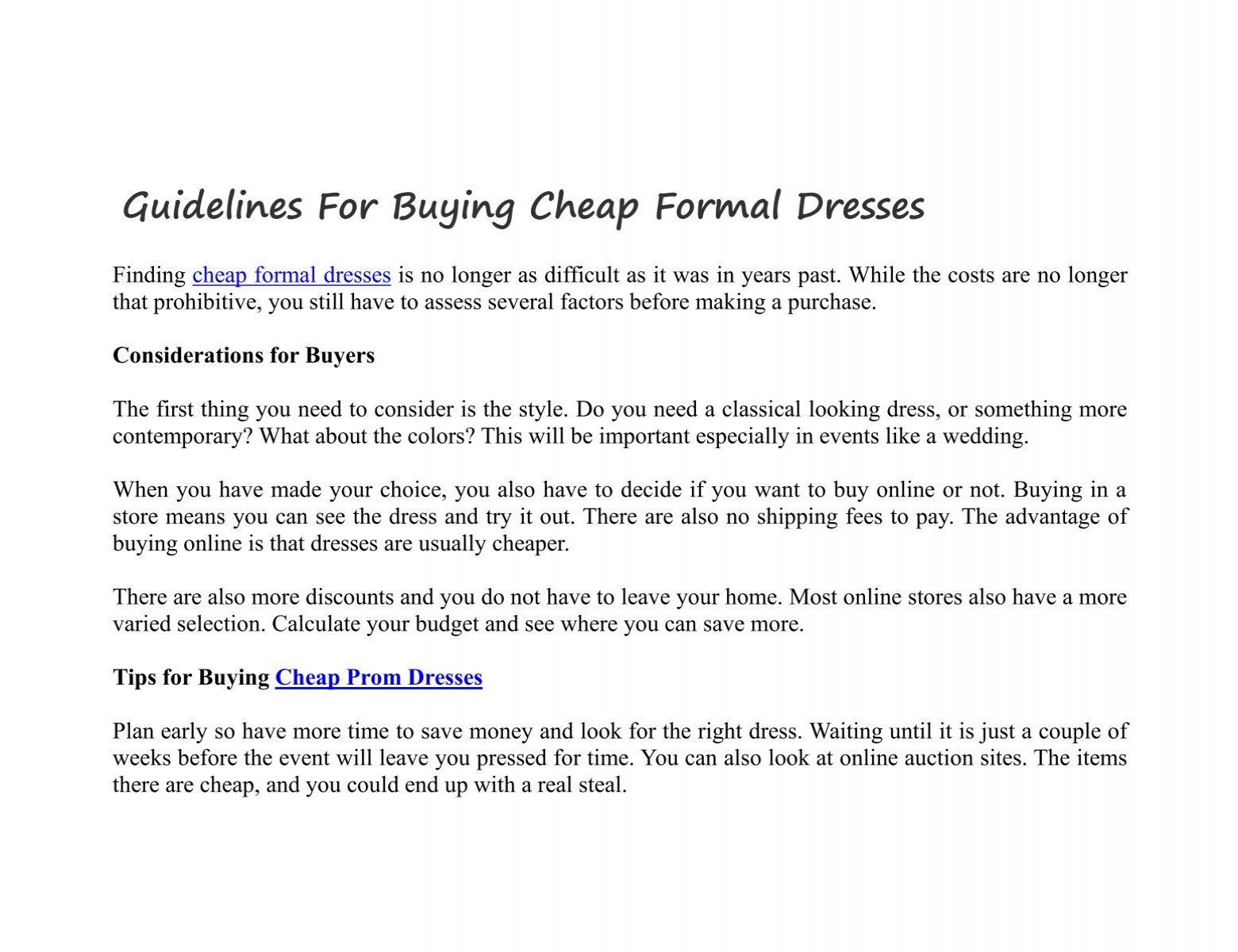 budget formal dresses