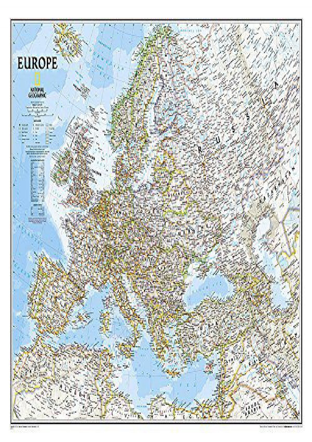 Europe Classic Laminated National Geographic Reference Map