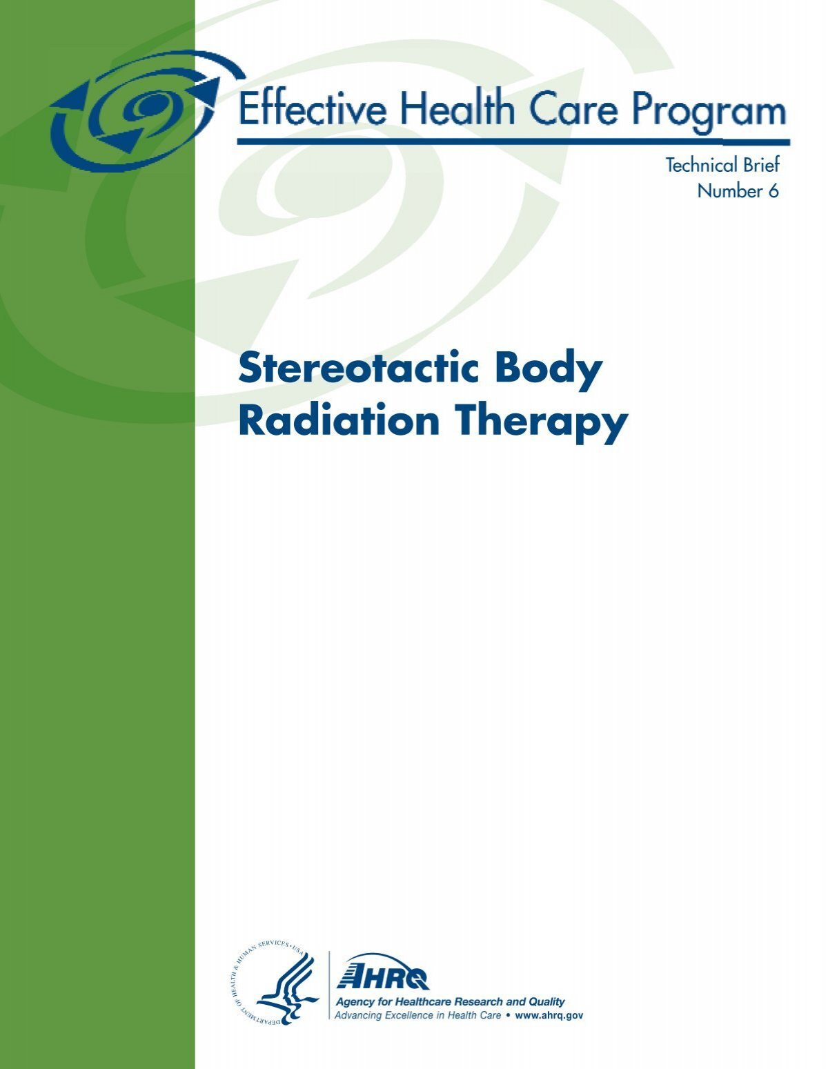 Stereotactic Body Radiation Therapy - AHRQ Effective Health Care 