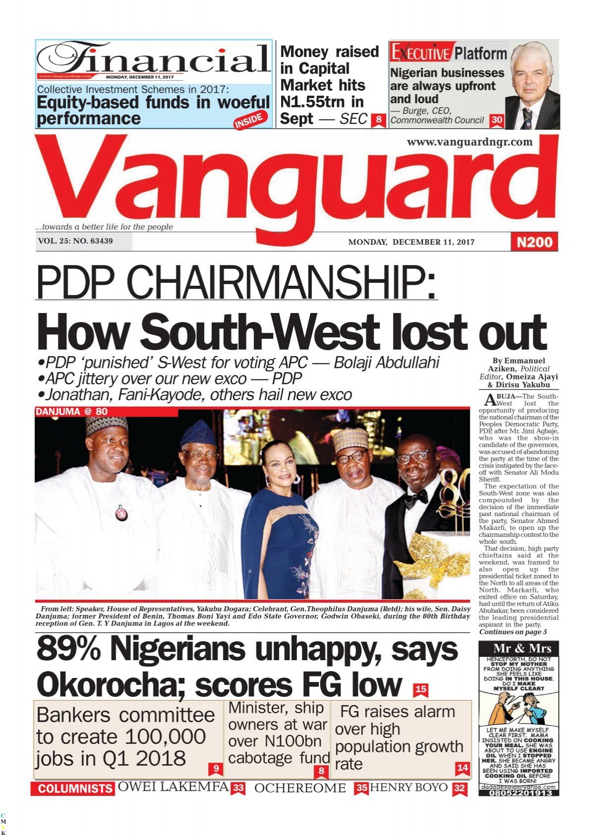 11122017 - PDP CHAIRMANSHIP: How South-West lost out