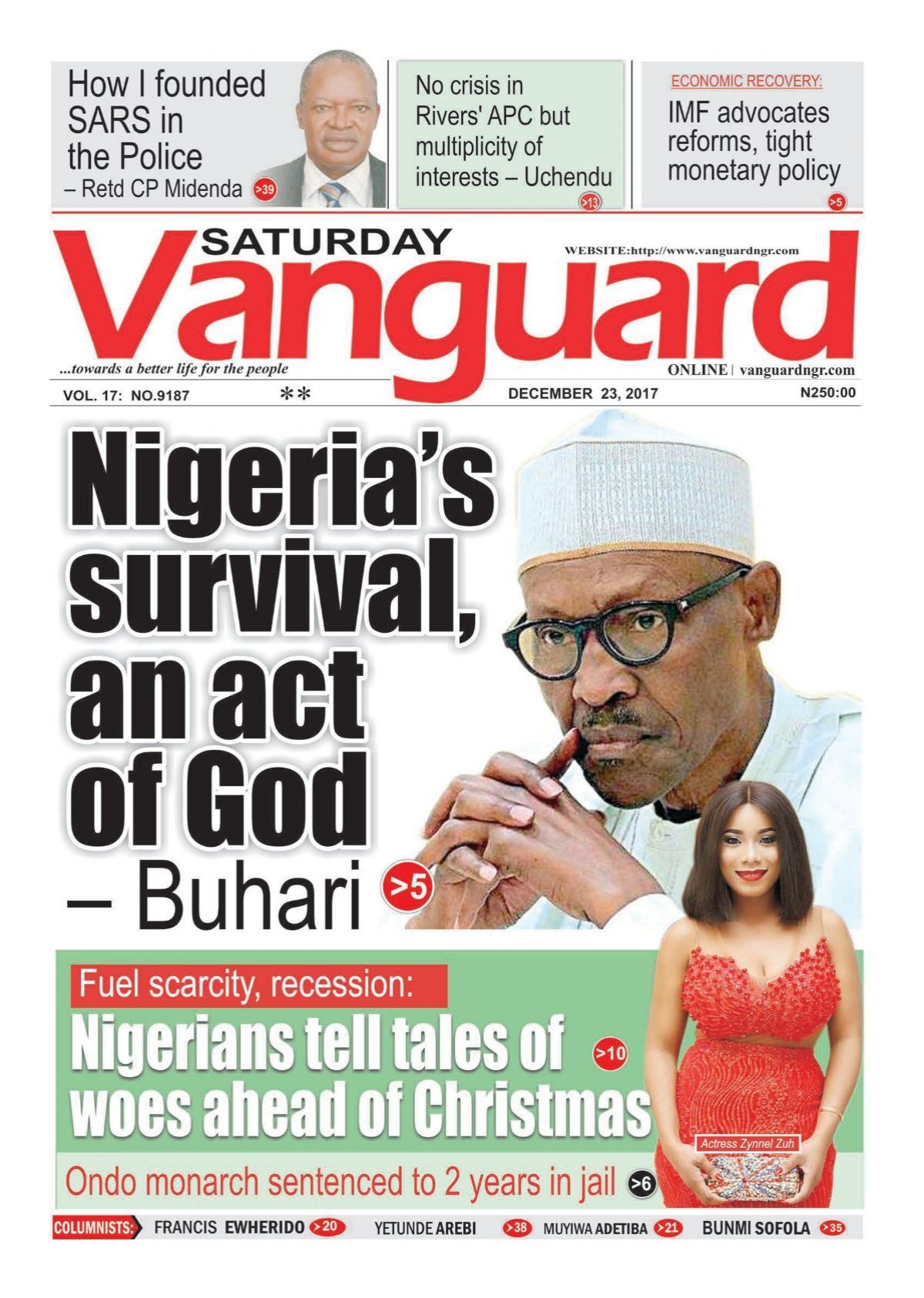 23122017 - Nigeria's survival an act of God - Buhari