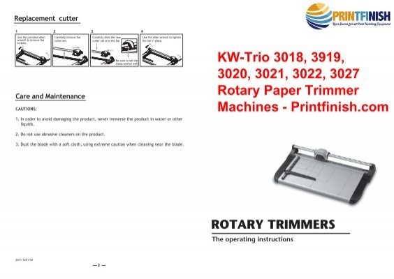 Trimmer 3919 3020 3021 3026 3027 KW-Trio Spare Rotary Blade for Paper Cutter 