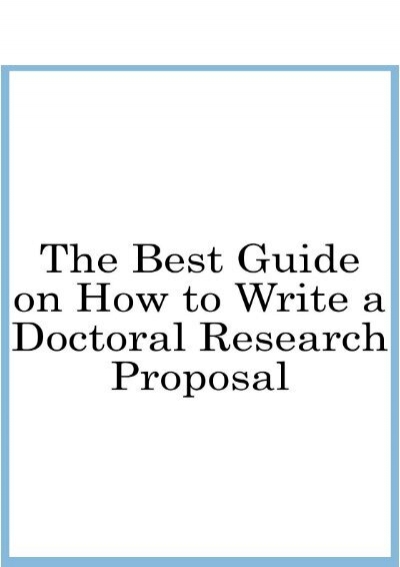 how to write doctoral proposal