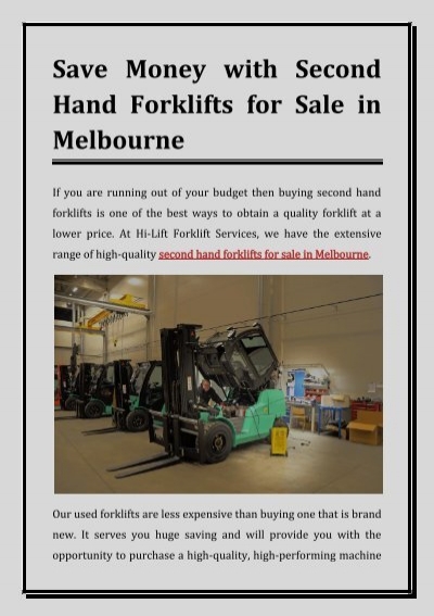 Second Hand Forklifts For Sale Melbourne Hi Lift Forklift Services