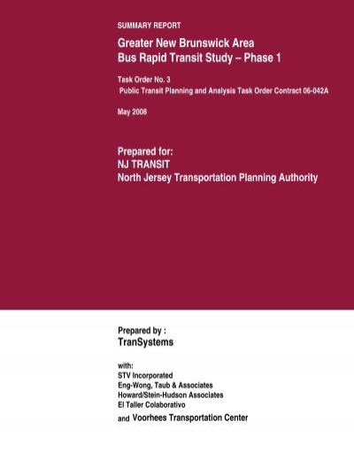 Greater New Brunswick Area Bus Rapid Transit Study