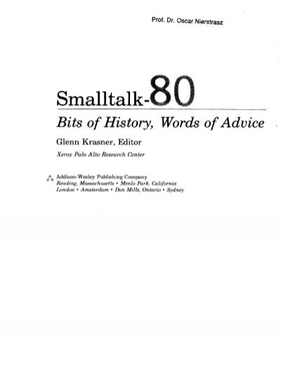 Smalltalk-80: Bits of History, Words of Advice - Free