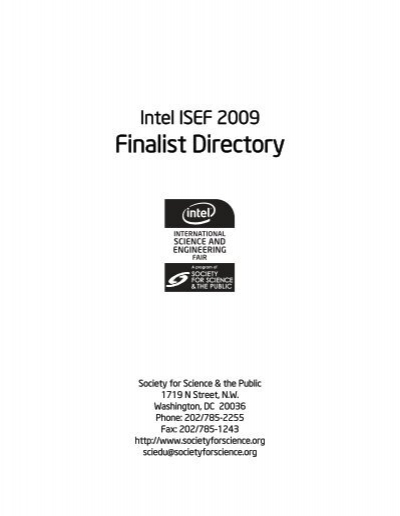 Finalist Directory - Society For Science The Public