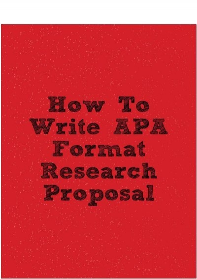 apa format research proposal