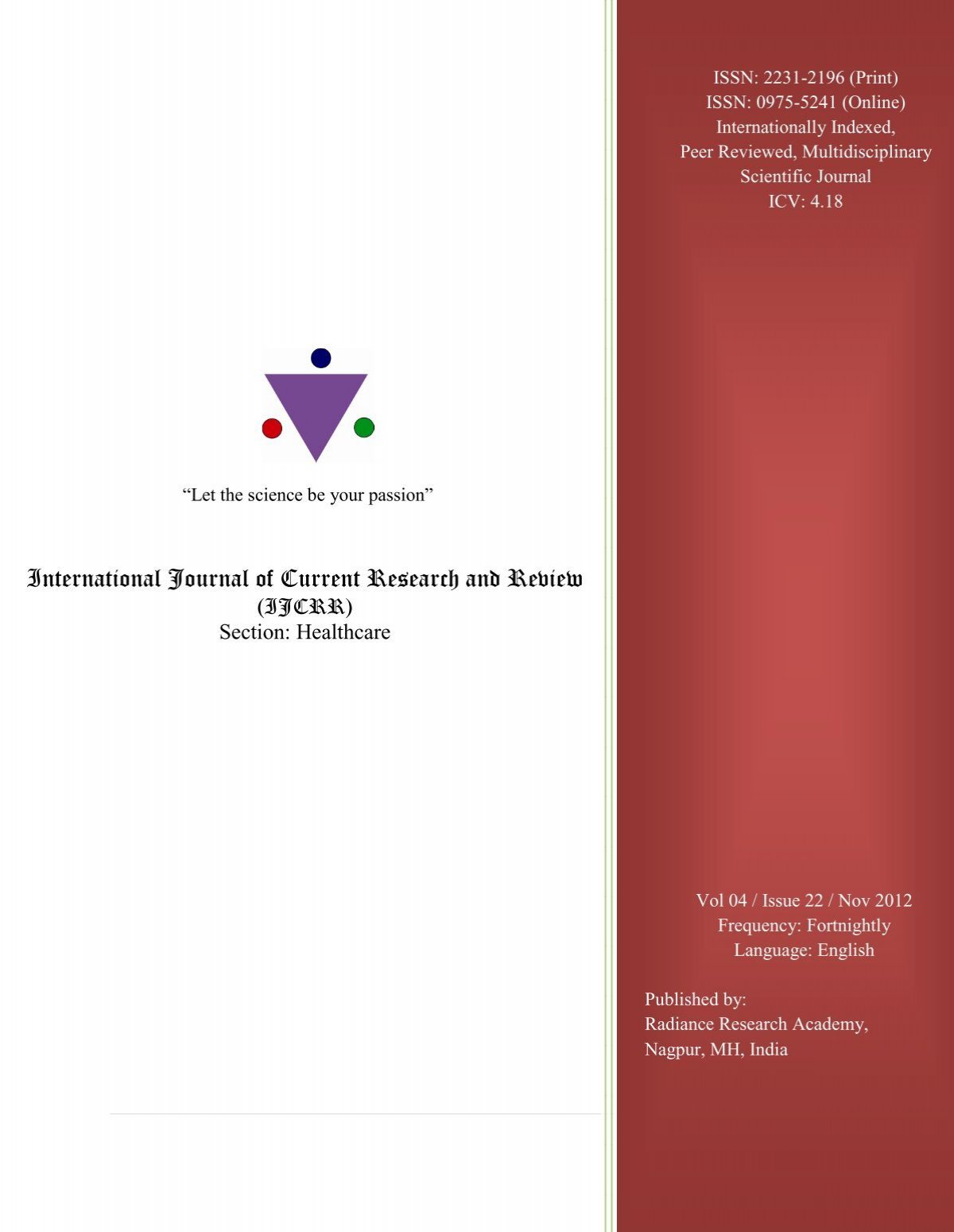 international journal of current research and review publication charges