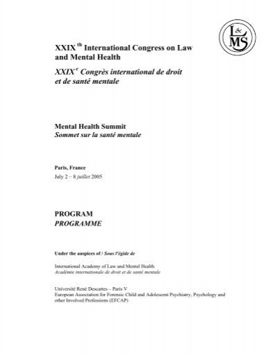 Xxix - International Academy Of Law And Mental Health