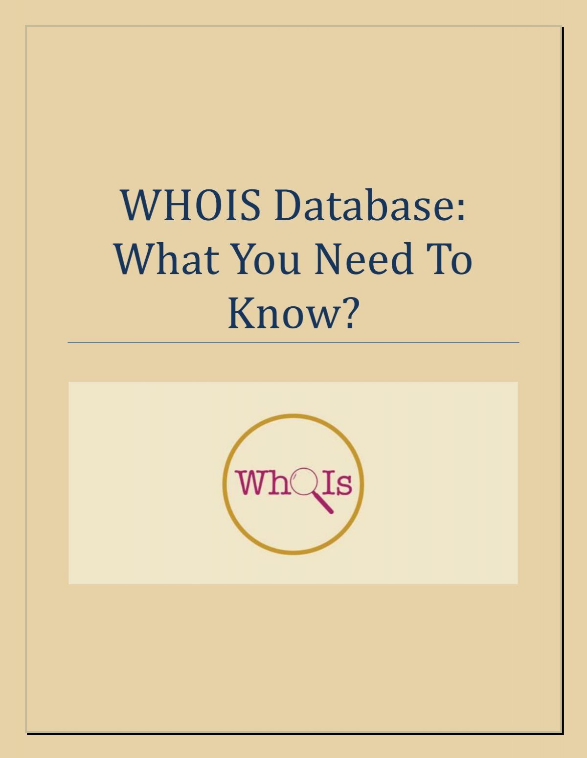 Whois Database What You Need To Know