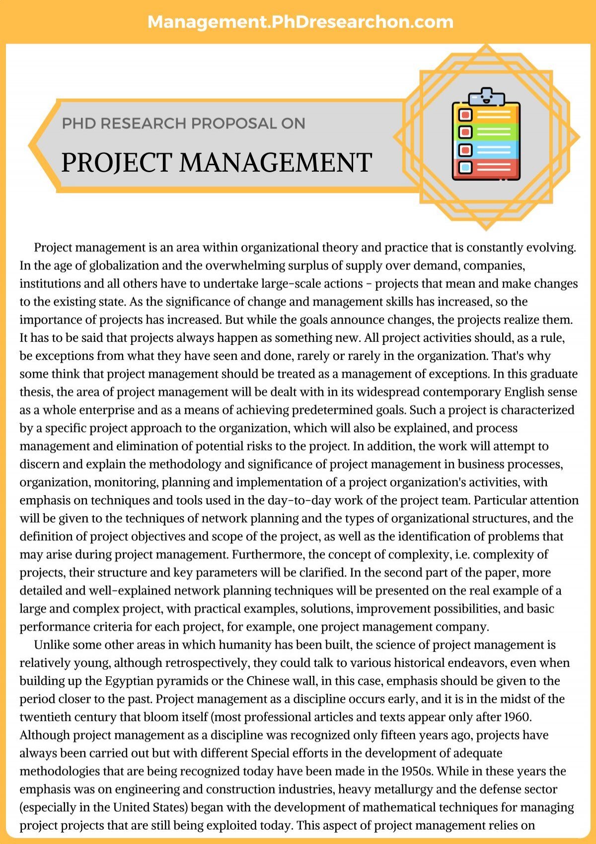 research proposal of management