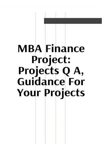 mba projects in finance pdf free