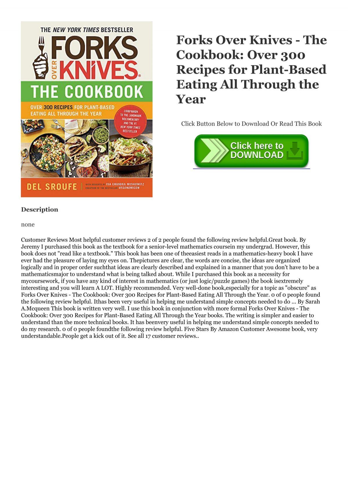 Forks Over Kniveshe Cookbook Over 300 Recipes For Plant Based Eating All Through The Year Download Free Ebook
