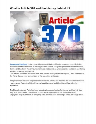 article 370 articles