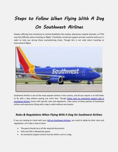 southwest airline emotional support animal