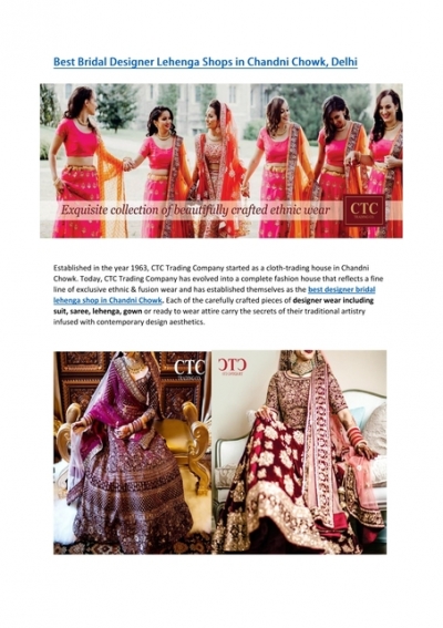 Best Designer Bridal Lehenga Shops In Chandni Chowk, Delhi | Ctcindia.com