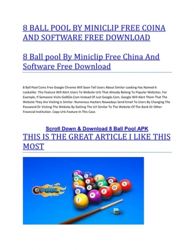 8 Ball Pool By Miniclip Free Coina And Software Free Download Copy
