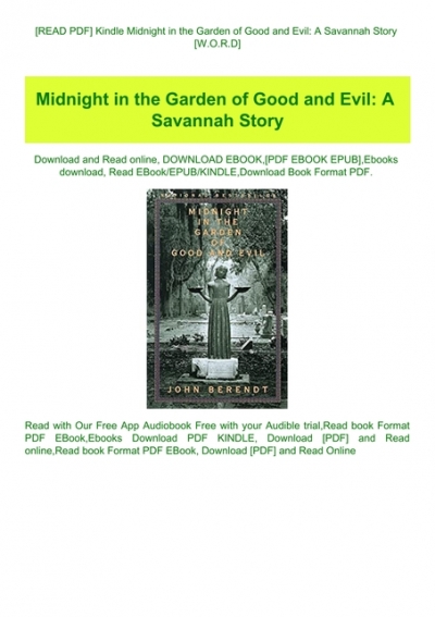 Read Pdf Kindle Midnight In The Garden Of Good And Evil A