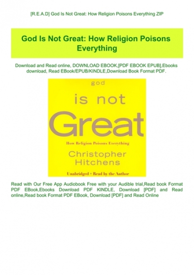 god is not great how religion poisons everything pdf download