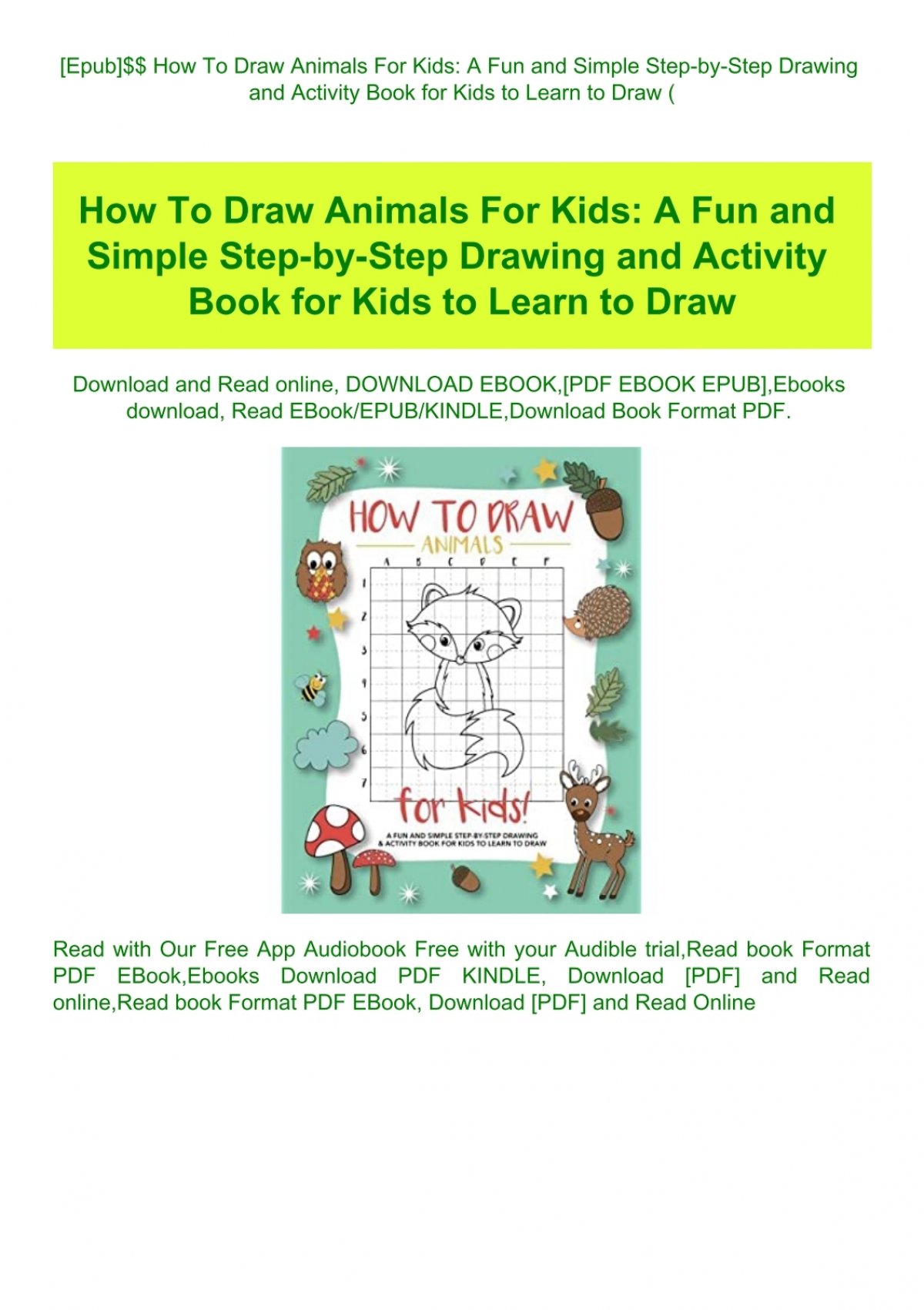 How To Draw Animals For Kids: A Fun and Simple Step-by-Step
